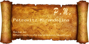 Petrovitz Mirandolina névjegykártya
